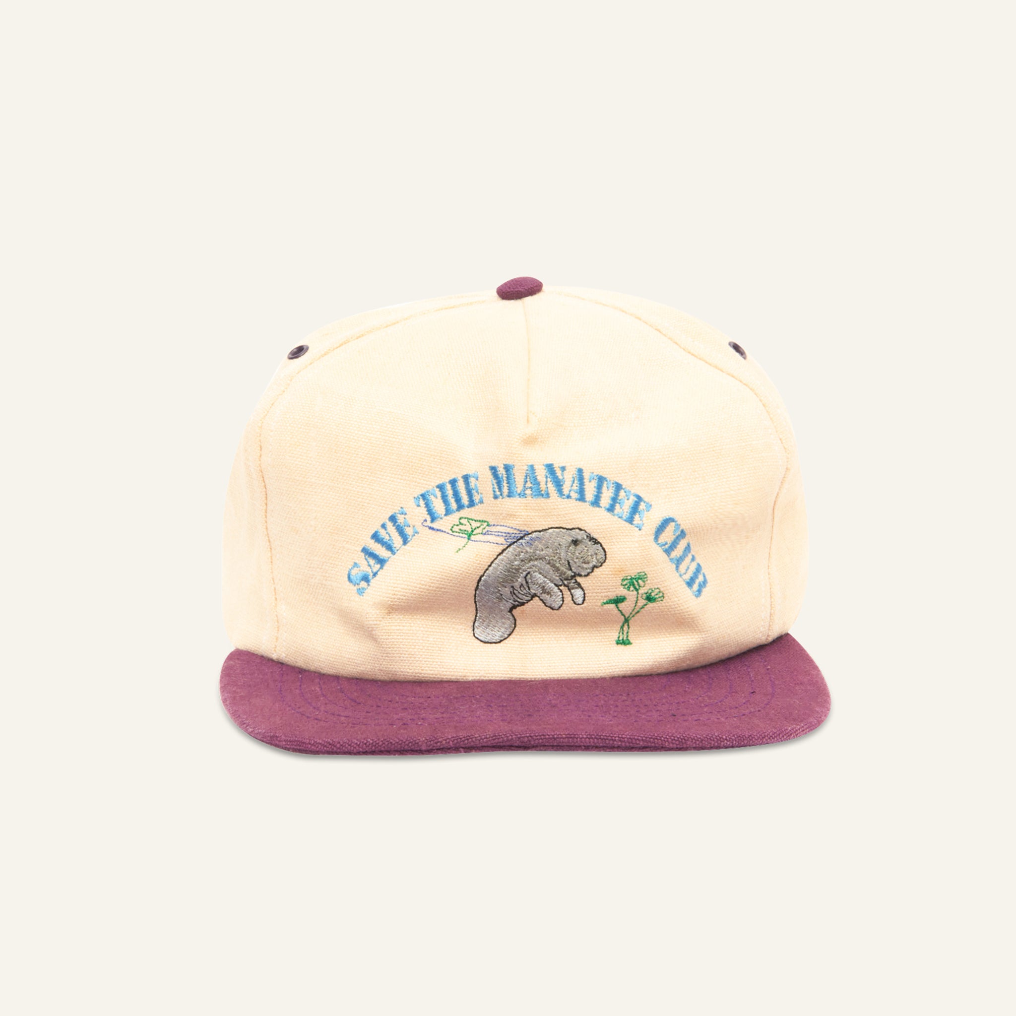 Upcycled Cap #3 ~ "Save The Manatee Club" ~ One Size