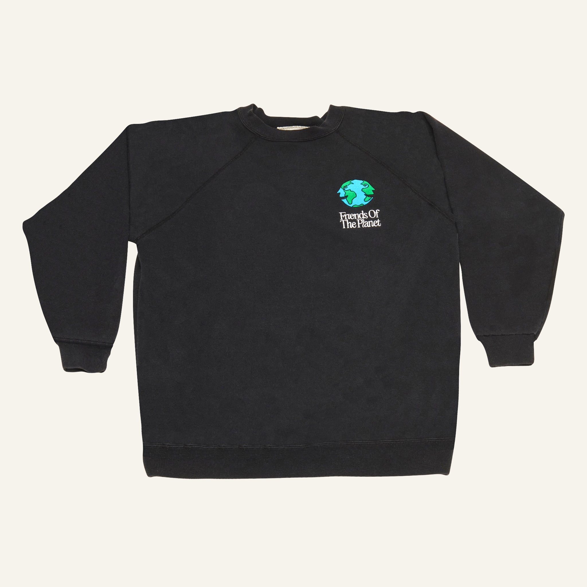 Upcycled Crewneck in Black ☯ Size L