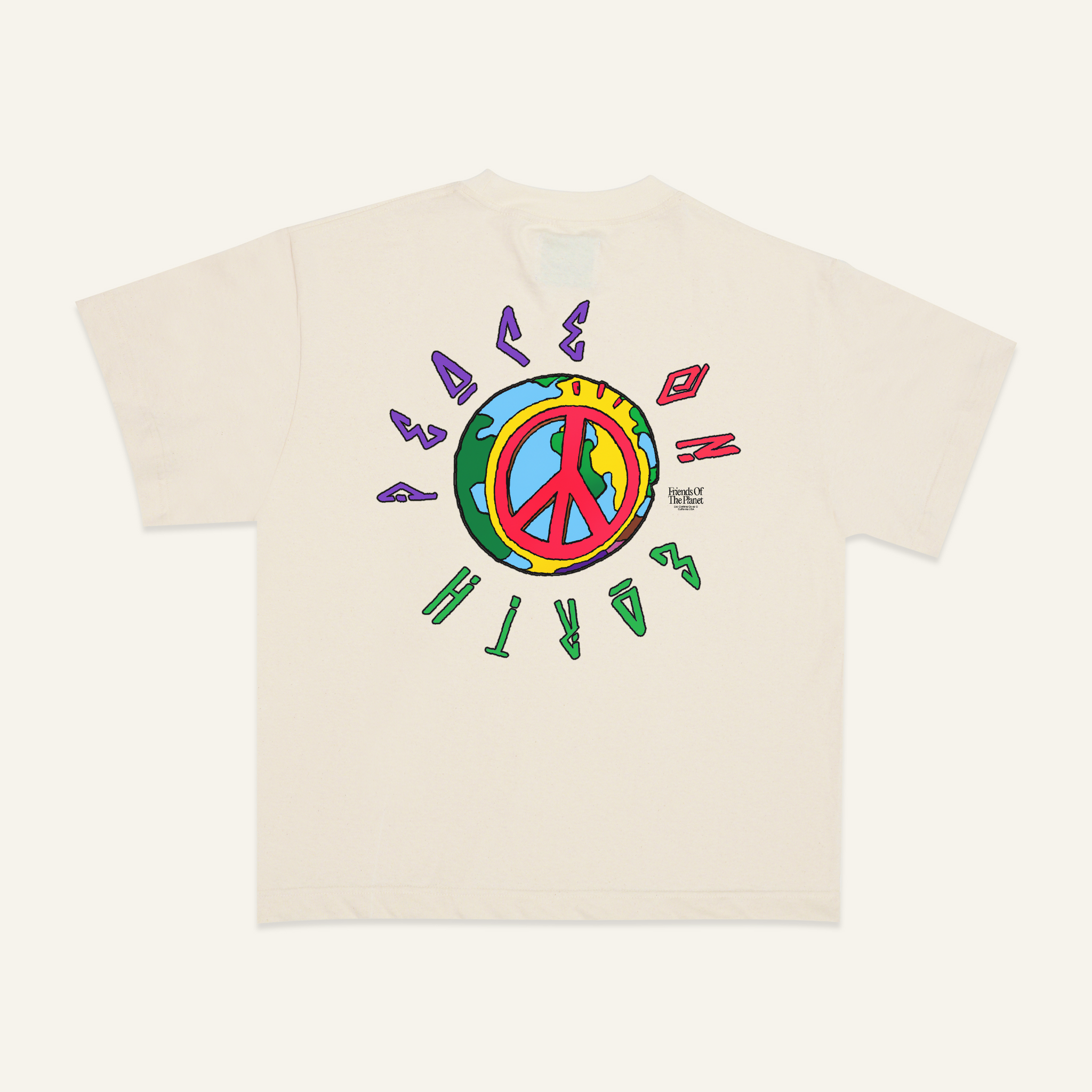 Peace On Earth Tee ☮️🌎 Waste Cotton ❤️💛 Natural